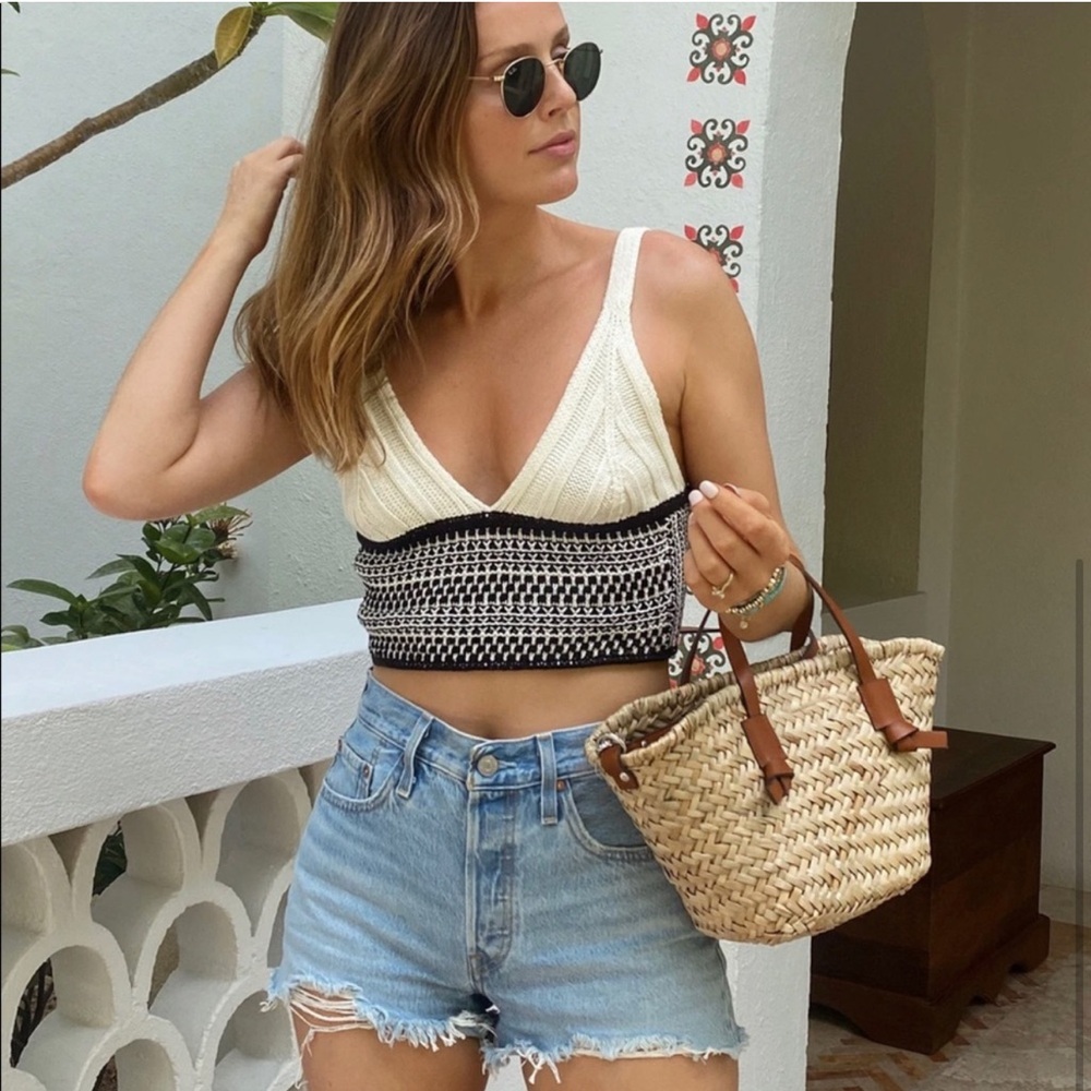 Ramy Brook Jenna Cropped Knit Tank Top Size Small